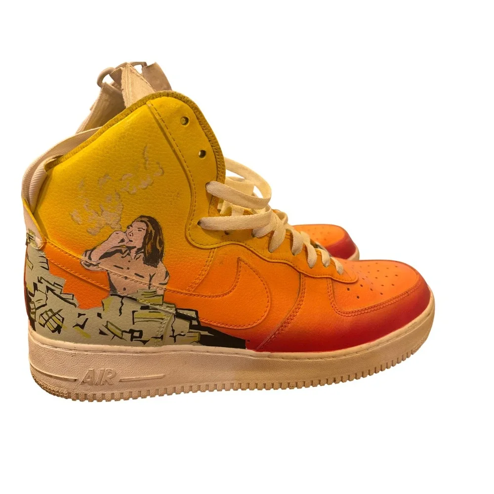 Nike Air Force 1 High 07 Custom Sunset Character Art Kurt Cobain Mug Shot